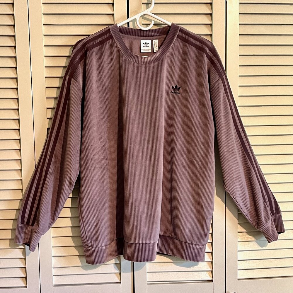 adidas Velvet Corduroy Track Sweatshirt * Size Lrg * Dusky Purple * Excel Cond